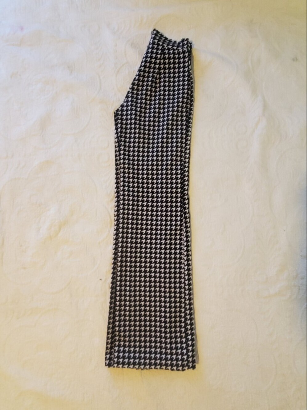 High-Waist Houndstooth Wide-Leg Pants - Black & White Check Back Later Pants - Picture 5 of 8